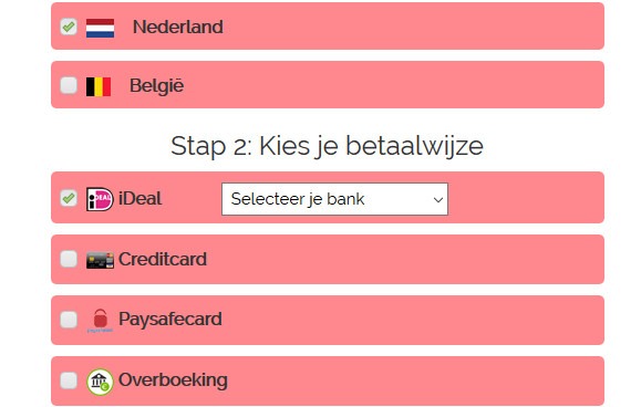 Vreemdgaan betalings opties