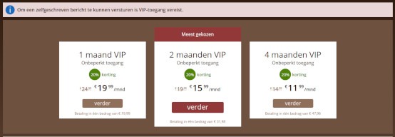 Ondeugend-daten prijzen vip 2020